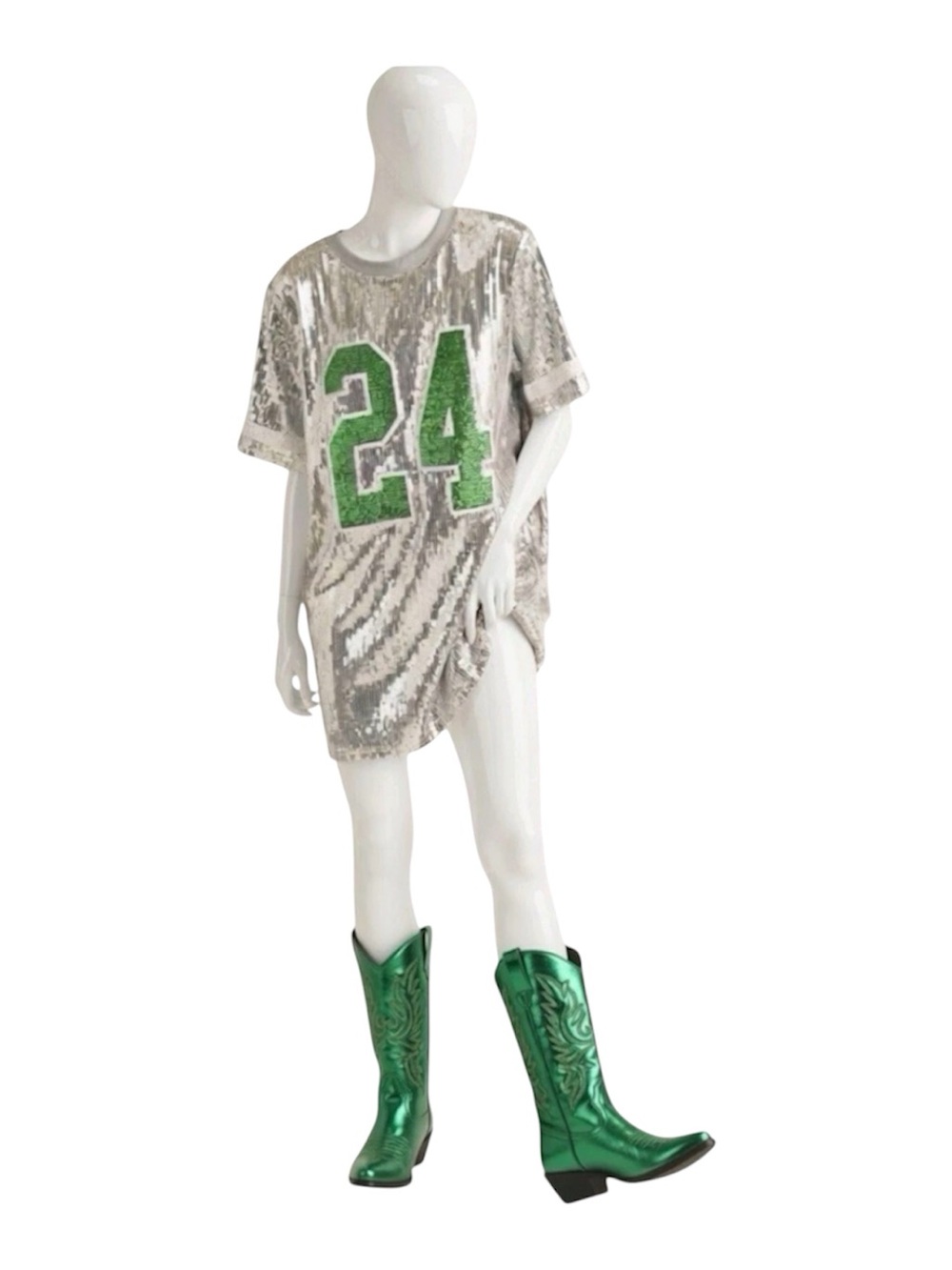 KLESIS 24 silver and green oversized tunic dress S M L